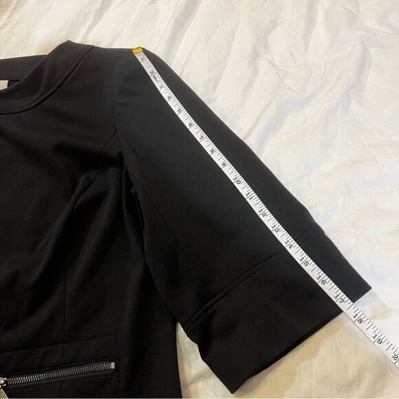 Sejour Collarless Half Sleeve Ponte Knit Zip Up Jacket sz 16W - Picture 9 of 12